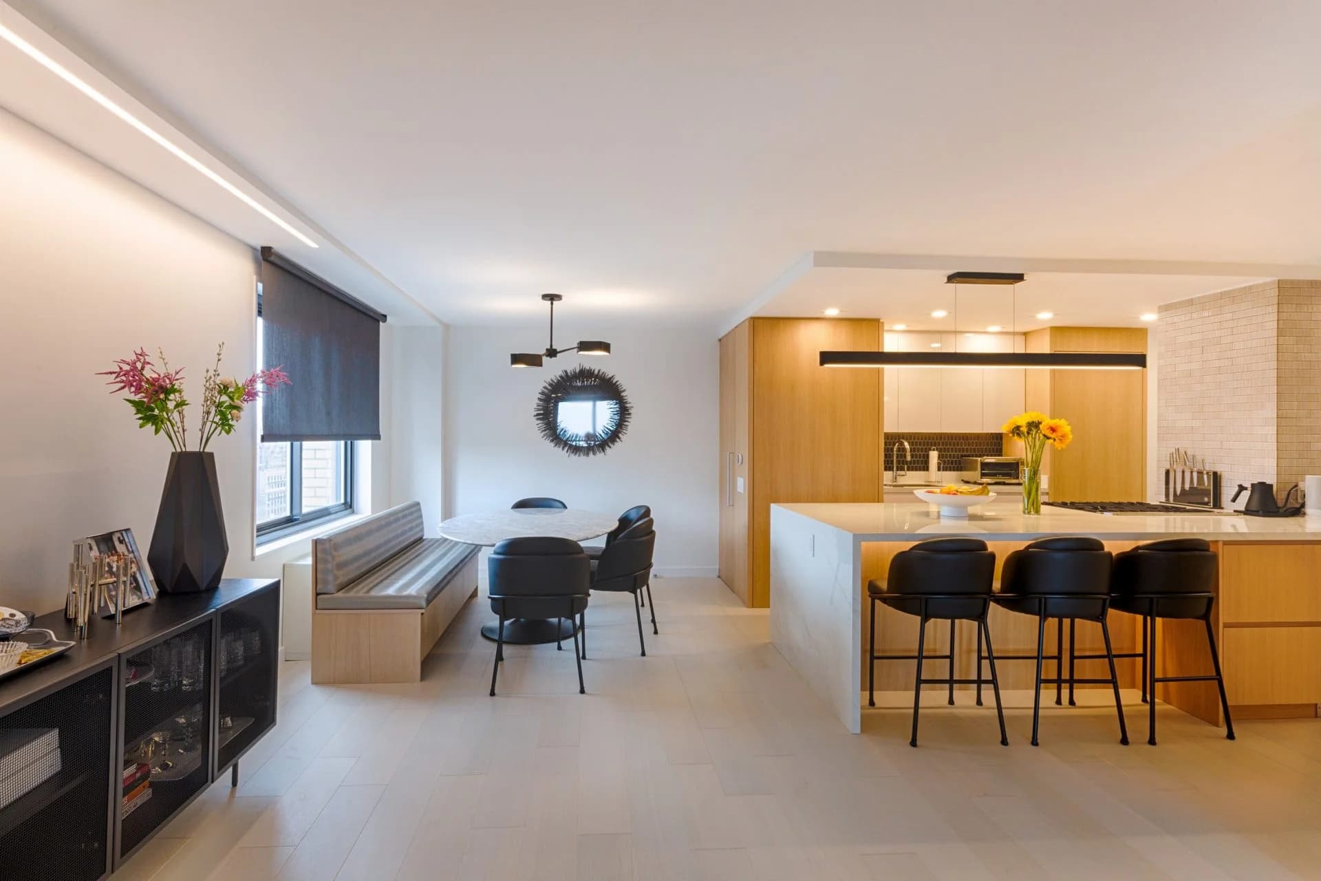 Sherman Square living room — renovation by Grandeur Hills Group, New York